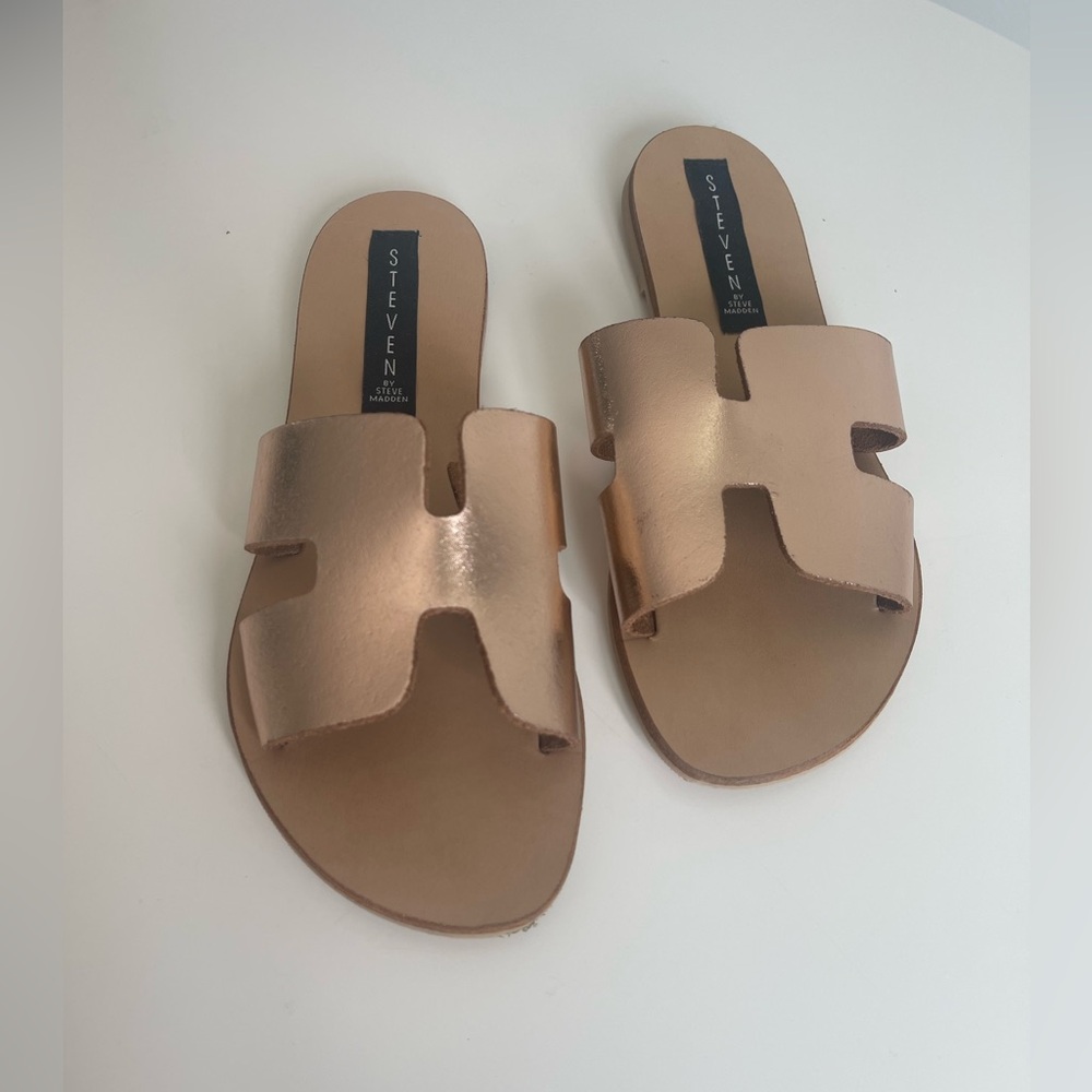 New Steven by Steve Madden Hayden Rose Gold Sandal 6.5 Woman’s